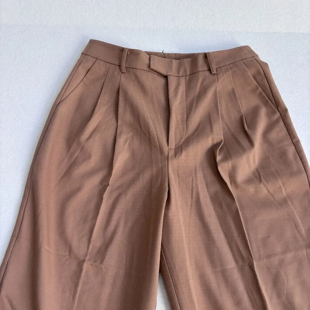 Rails Marnie Trouser Pant Women's 6 Camel Tan Wide Leg Preppy Pleated NWT
